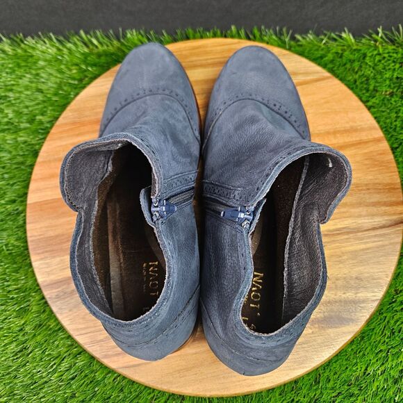 Naot Nefasi Boots Womens 10 EU 41 Blue Leather Ankle Booties Cap Toe Side Zip - Picture 7 of 12